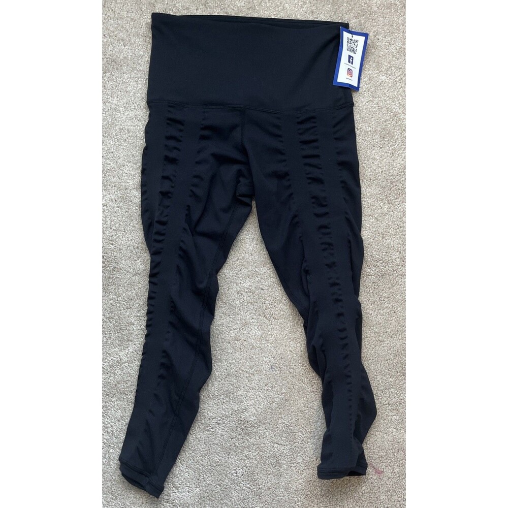 Sweetflexx Resistance Band Leggings Womens 6 Black Capri High Rise Workout